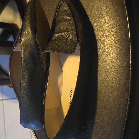 Karl Lagerfeld Destine Women's Black Leather Flats - Picture 2 of 7